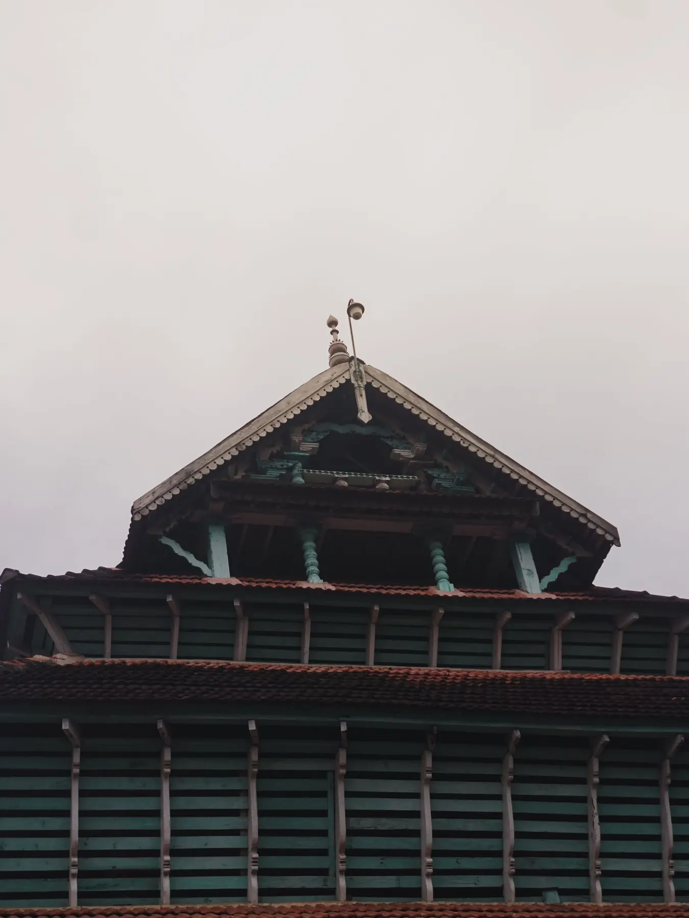 Traditional tiled-roof mosque architecture in Kerala