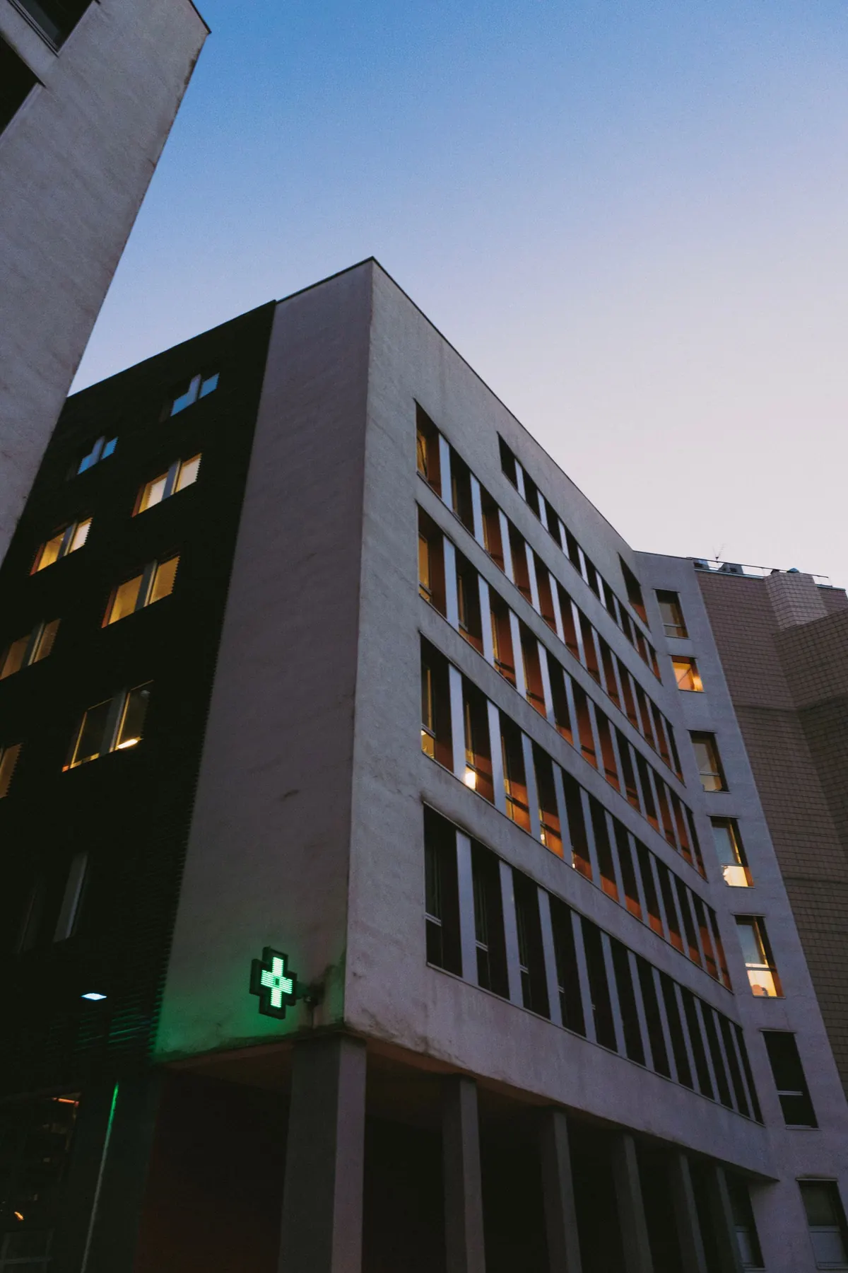 Modern hospital building exterior